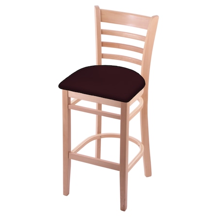 Holland Bar Stool Co 30" Bar Stool, Natural Finish, Canter Bordeaux Seat 314030Nat005